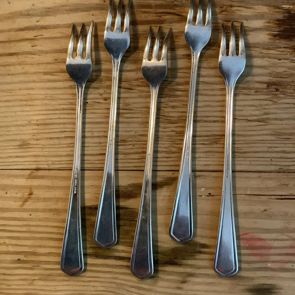Antique Vintage Set of 5 Cocktail Forks